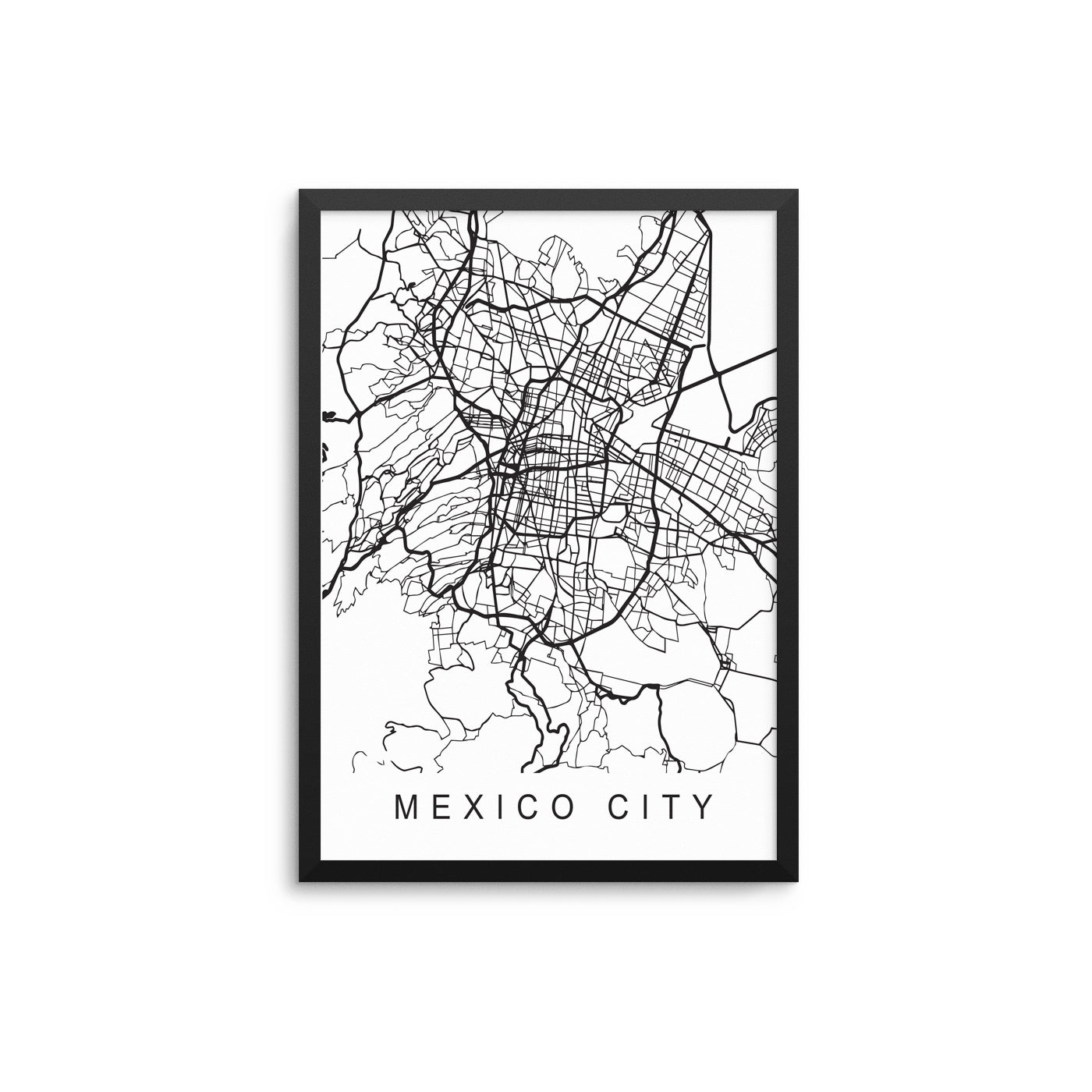 Mexico City Outline Map - D'Luxe Prints