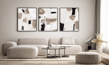 Mocha Strokes Trio Set - D'Luxe Prints