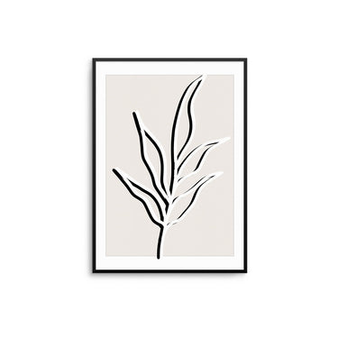 Mono Beige Leaf II - D'Luxe Prints