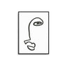 Monochrome Abstract Line Face II - D'Luxe Prints