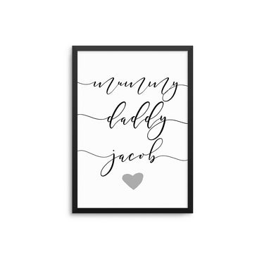 Mummy Daddy Jacob (Personalised Print) - D'Luxe Prints