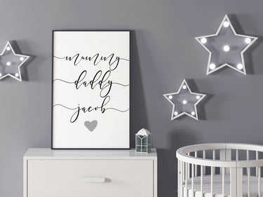 Mummy Daddy Jacob (Personalised Print) - D'Luxe Prints