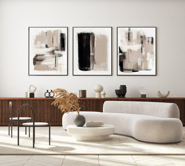 Muted Neutral Strokes Trio Set - D'Luxe Prints
