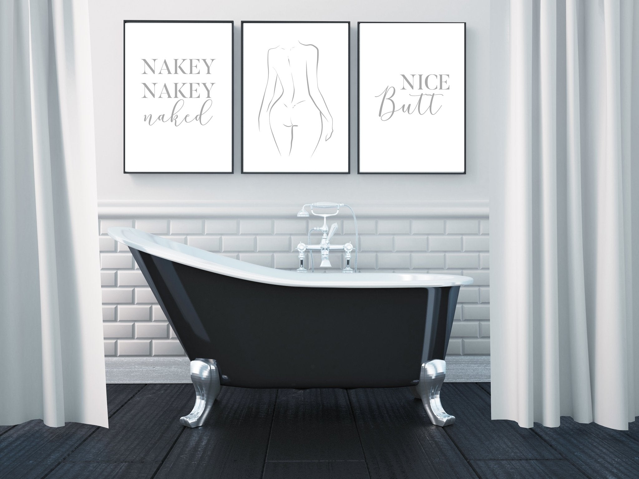 Nakey Nakey | Naked | Nice Butt Trio Set - D'Luxe Prints