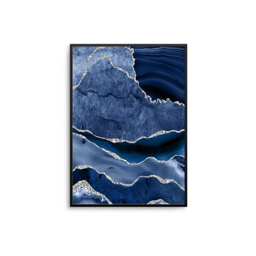 Navy Blue & Silver Glitter Agate - D'Luxe Prints