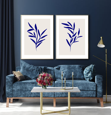 Navy Leaves I - D'Luxe Prints