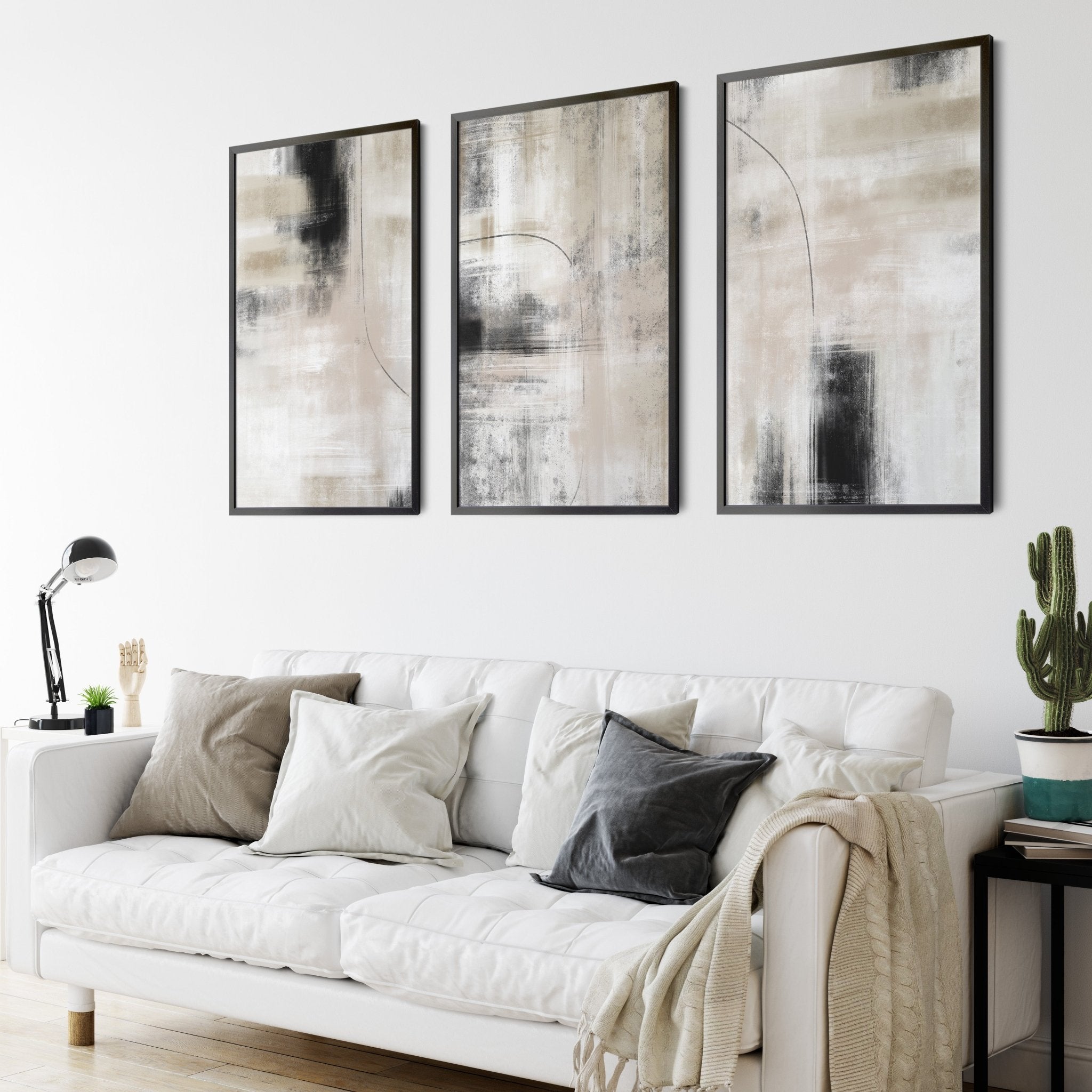 Neutral Abstract Set of 3 Prints – D'Luxe Prints