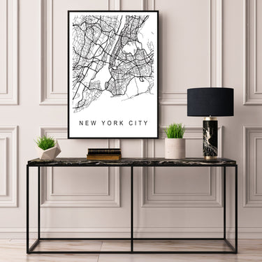 New York City Outline Map - D'Luxe Prints