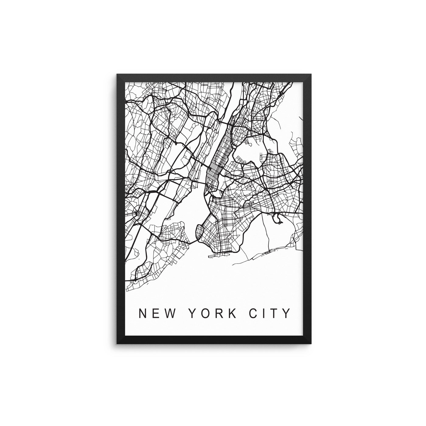 New York City Outline Map - D'Luxe Prints