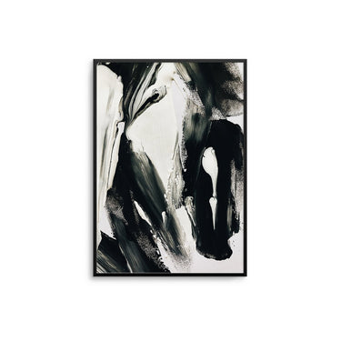 Off White & Black Ink Abstract - D'Luxe Prints