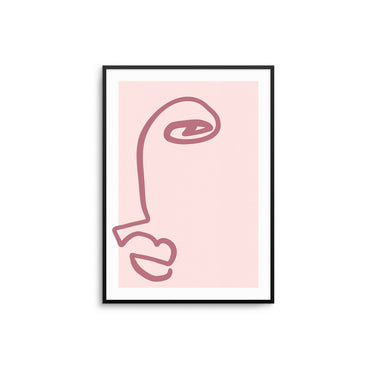 One Line Face - Blush / Pink - D'Luxe Prints