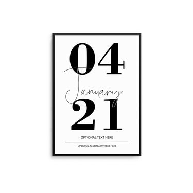 Personalised Date & Text Poster - D'Luxe Prints