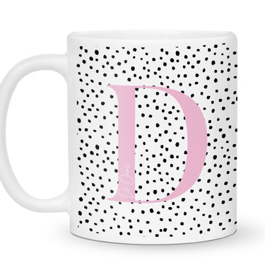 Personalised Initial & Name Polka Dot Mug - D'Luxe Prints