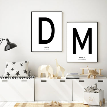 Personalised Initial & Name Poster - D'Luxe Prints