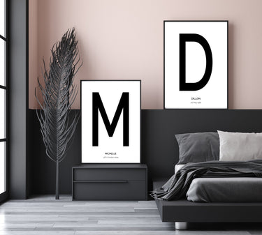 Personalised Initial & Name Poster - D'Luxe Prints