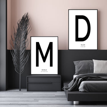 Personalised Initial & Name Poster - D'Luxe Prints