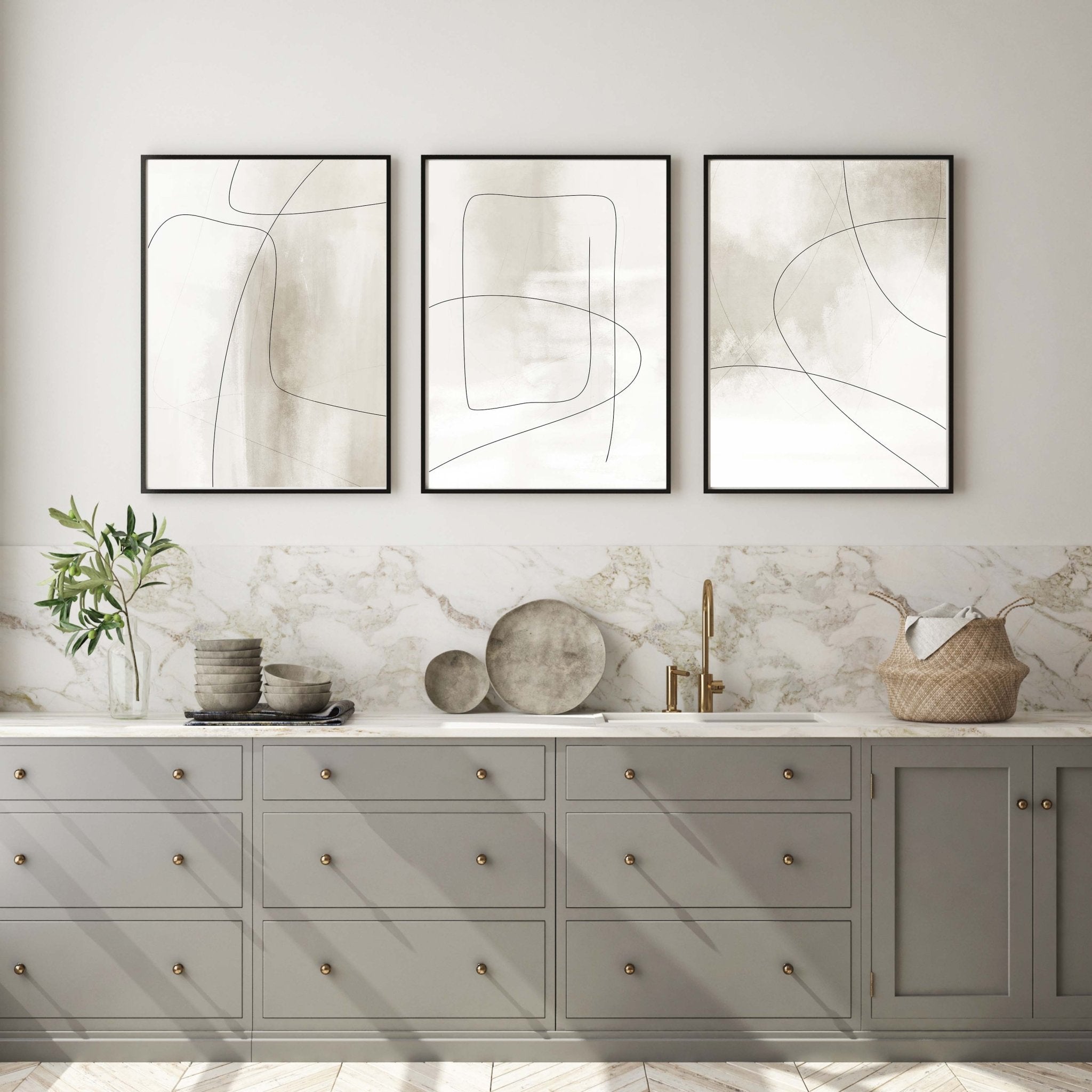 Pimlico Abstract Set of 3 Prints – D'Luxe Prints