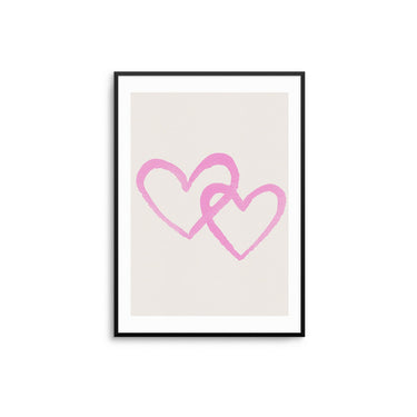 Pink & Beige Hearts - D'Luxe Prints