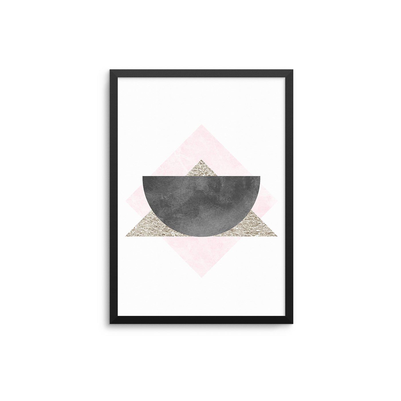 Pink Diamond Grey Black Shapes - D'Luxe Prints