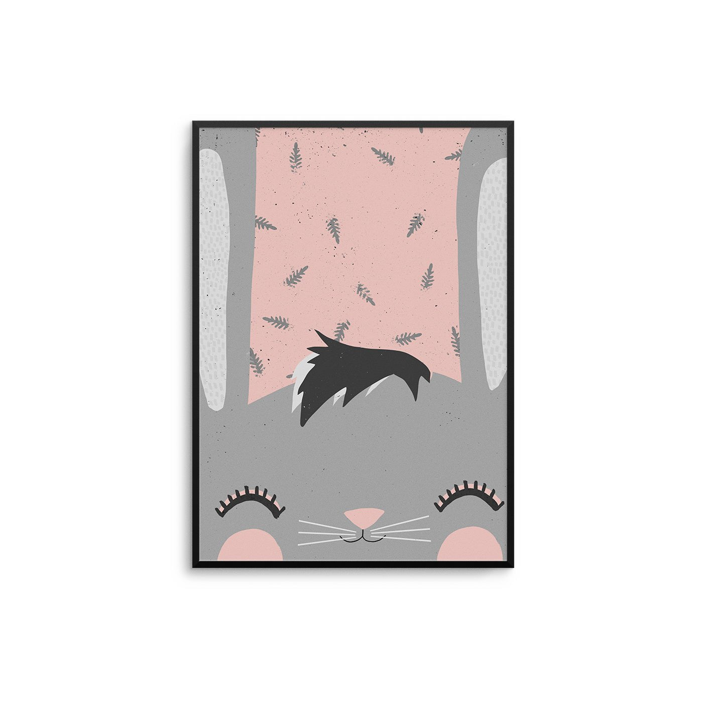 Pink Grey Rabbit Poster - D'Luxe Prints