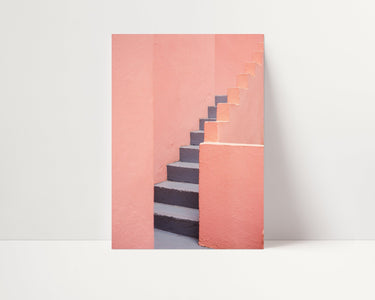 Pink Grey Staircase Poster - D'Luxe Prints