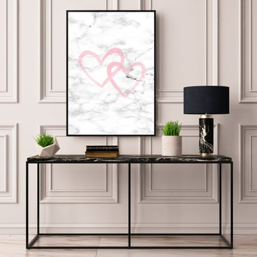 Pink Hearts Marble - D'Luxe Prints