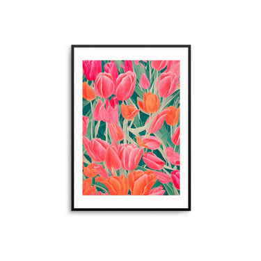 Pink & Orange Tulips Poster - D'Luxe Prints