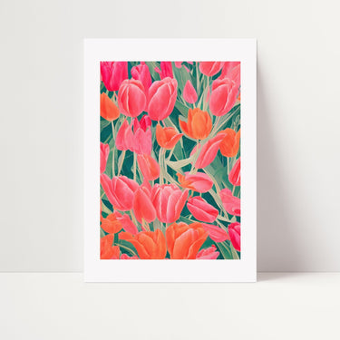 Pink & Orange Tulips Poster - D'Luxe Prints