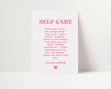 Self Care Checklist Poster - D'Luxe Prints