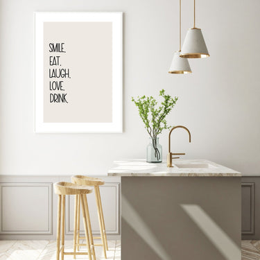 Smile. Eat. Laugh... Poster - D'Luxe Prints
