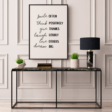 Smile Often, Think Positively - D'Luxe Prints