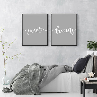 Sweet Dreams II Grey / White Set - D'Luxe Prints