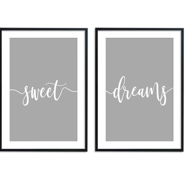 Sweet Dreams II Grey / White Set - D'Luxe Prints