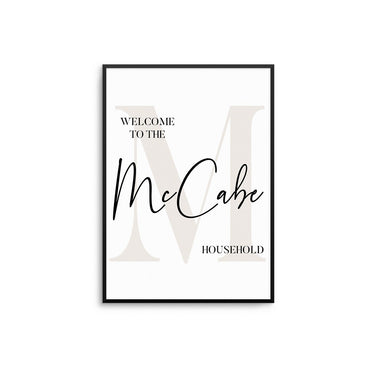 The family Surname household Personalised Print - D'Luxe Prints