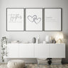 Together | Grey Hearts | Family Trio Set - D'Luxe Prints