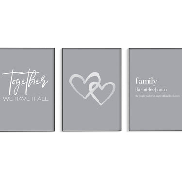 Together | Hearts | Family Trio Set - D'Luxe Prints