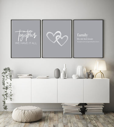 Together | Hearts | Family Trio Set - D'Luxe Prints