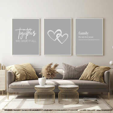 Together | Hearts | Family Trio Set - D'Luxe Prints