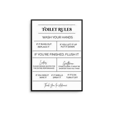 Toilet Rules - D'Luxe Prints