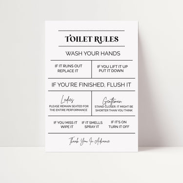 Toilet Rules - D'Luxe Prints