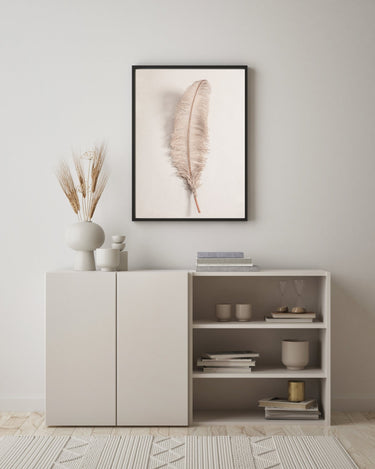 Vintage Beige Feather Poster - D'Luxe Prints