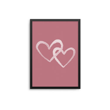 White on Rose Pink Hearts - D'Luxe Prints