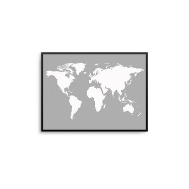 World Map - White | Grey - D'Luxe Prints
